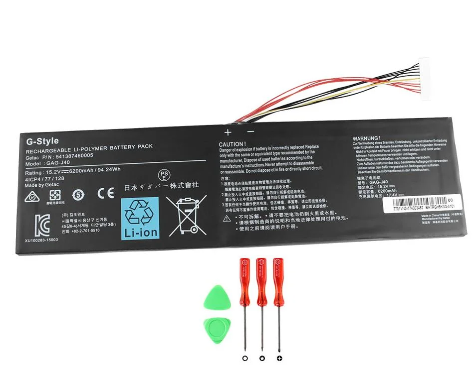Genuine 6200mAh 94.24Wh Gigabyte GAG-J40 4ICP4/77/128 Battery Genuine 6200mAh 94.24Wh Gigabyte GAG-J40 4ICP4/77/128 Battery
